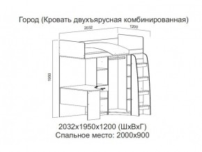 Кровать двухъярусная комбинированная в Красновишерске - krasnovishersk.magazin-mebel74.ru | фото