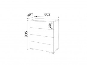 М05 (ручка брусок) Комод (4 ящика) в Красновишерске - krasnovishersk.magazin-mebel74.ru | фото