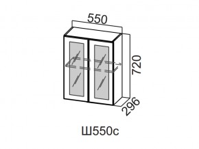 Ш550с/720 Шкаф навесной 550/720 (со стеклом) в Красновишерске - krasnovishersk.magazin-mebel74.ru | фото