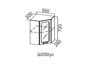 Ш550ус/720 Шкаф навесной 550/720 (угловой со стеклом) в Красновишерске - krasnovishersk.magazin-mebel74.ru | фото