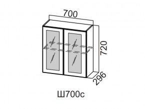 Ш700с/720 Шкаф навесной 700/720 (со стеклом) в Красновишерске - krasnovishersk.magazin-mebel74.ru | фото