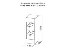 Шкаф навесной (со стеклом) в Красновишерске - krasnovishersk.magazin-mebel74.ru | фото