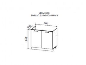 Шкаф нижний ДСМ800 под мойку в Красновишерске - krasnovishersk.magazin-mebel74.ru | фото